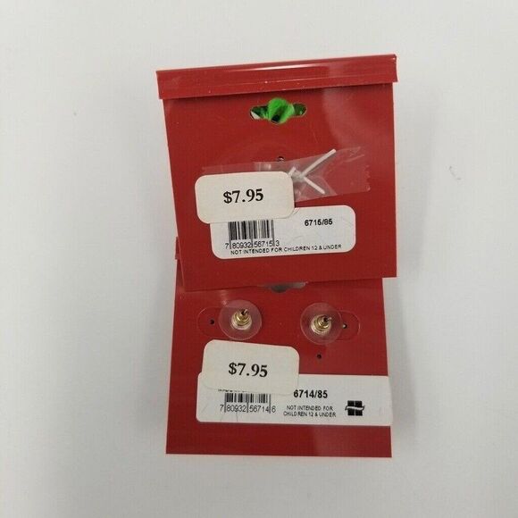 Christmas Grab Gift Set Bow Earrings Tree Pen Knit Socks Stretch Ring Lot 5 New - Picture 3 of 8